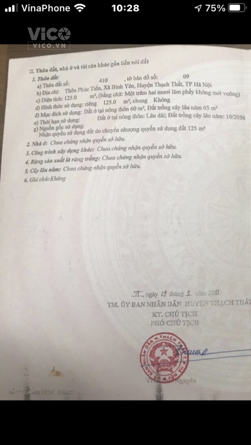 Cần bán gấp mảnh Đất thổ cư mặt đường tỉnh lộ 420