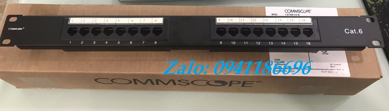 Phân phối thanh đấu nối Patch panel 16 port Cat6 COMMSCOPE PN13750146