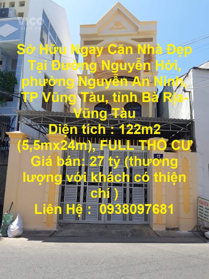 Sở Hữu Ngay Căn Nhà Đẹp Tại TP Vũng Tàu, tỉnh Bà Rịa Vũng Tàu