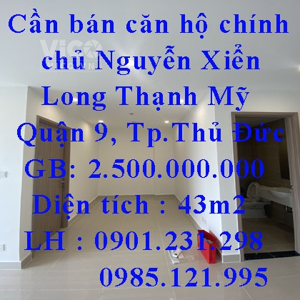 Cần bán căn hộ chính chủ , 512 Nguyễn Xiển, Long Thạnh Mỹ, Quận 9, Tp.Thủ Đức, TP HCM