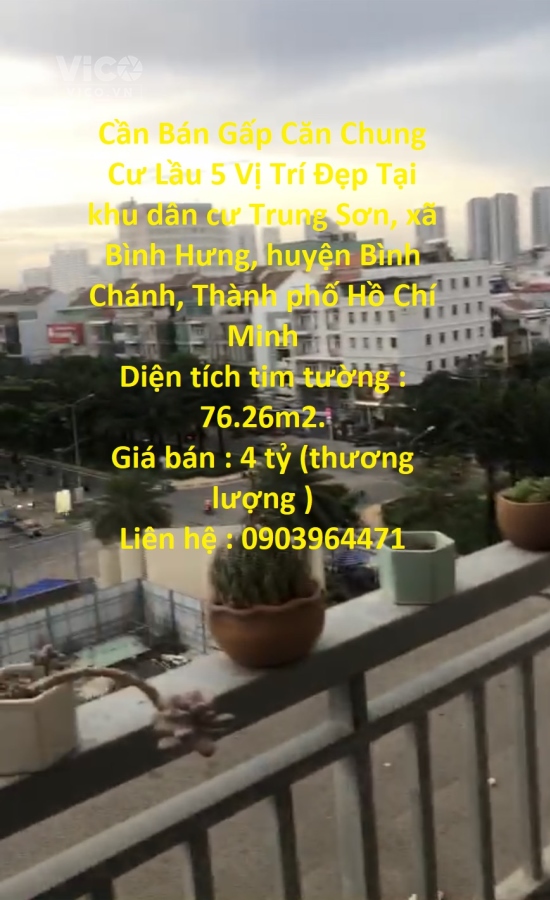 Cần Bán Gấp Căn Chung Cư Lầu 5 Vị Trí Đẹp Tại huyện Bình Chánh, TPHCM