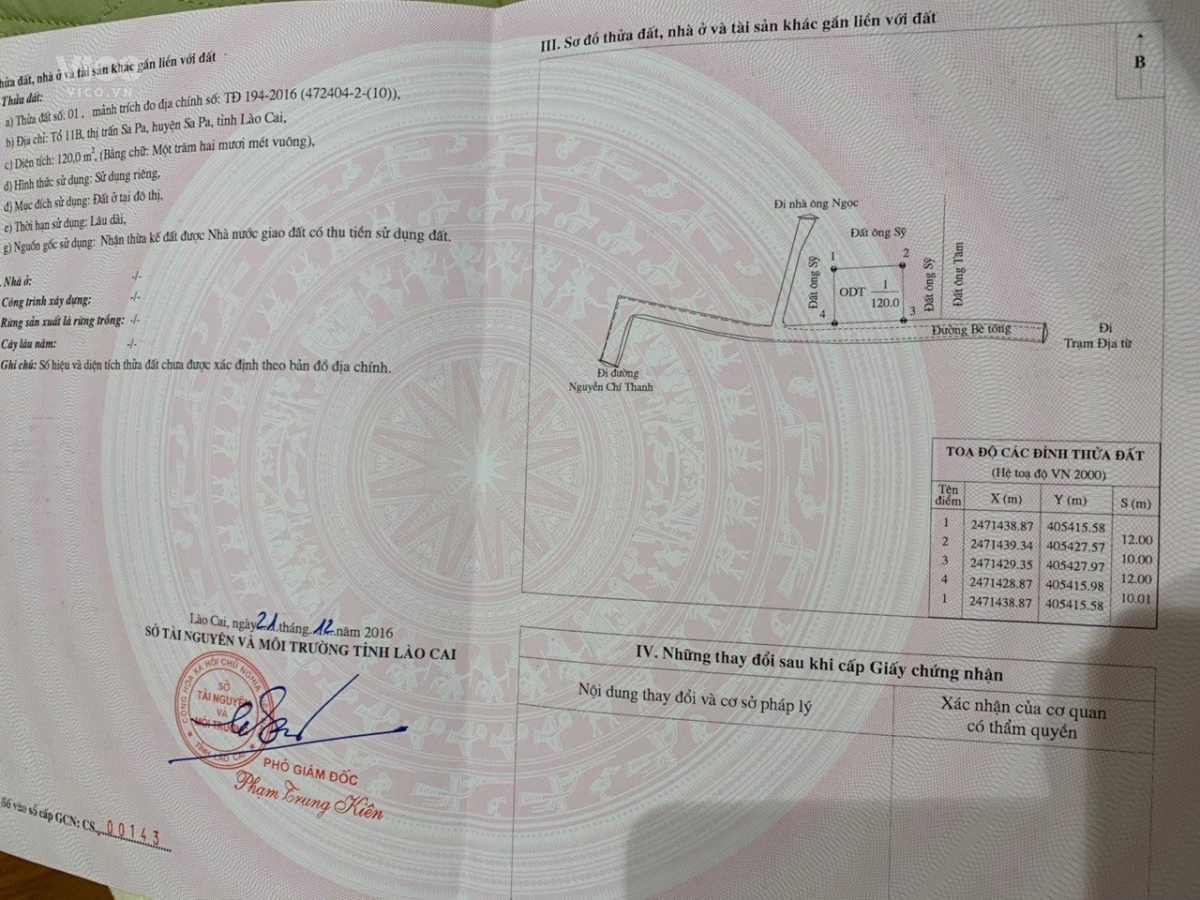 BÁN nhanh mảnh đất tại Tổ 11B, TTSa Pa dt 872m2..0386 653 643
