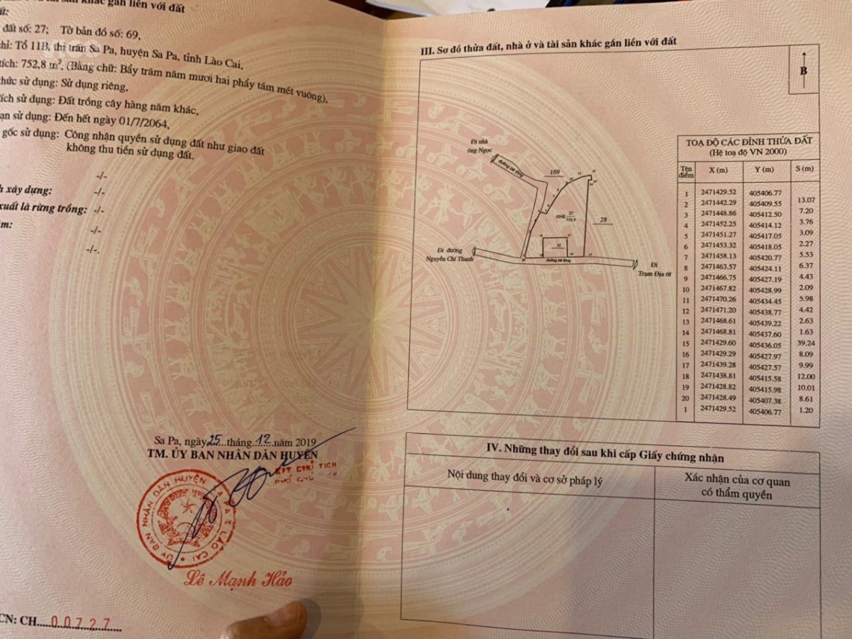 BÁN nhanh mảnh đất tại Tổ 11B, TTSa Pa dt 872m2..0386 653 643