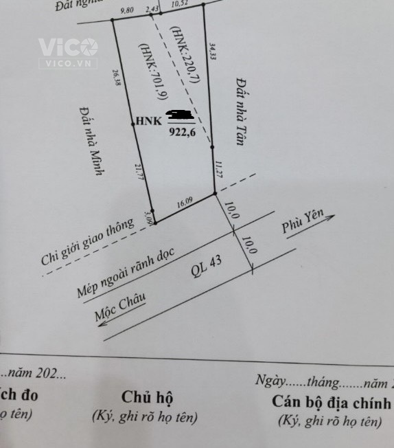 BÁN ĐẤT MỘC CHÂU MẶT ĐƯỜNG QUỐC LỘ 43, GẦN NÚT XUỐNG CAO TỐC, SỔ ĐỎ SANG TÊN