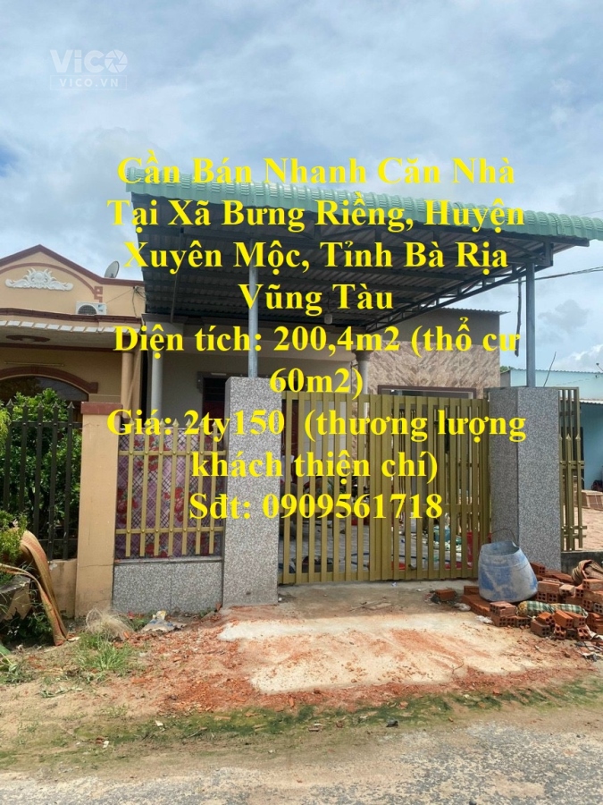 Cần Bán Nhanh Căn Nhà Tại Xuyên Mộc, Bà Rịa Vũng Tàu