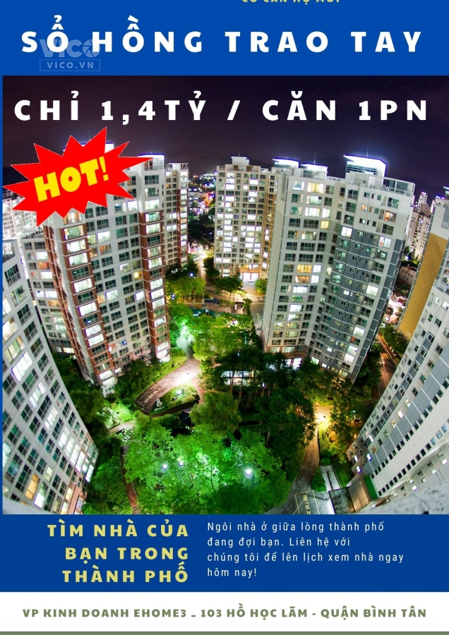 Căn hộ sổ hồng vĩnh viễn chỉ từ 1tỷ4
