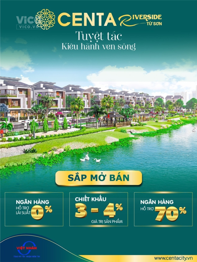 CHÍNH THỨC MỞ BÁN CENTA RIVERSIDE TỪ SƠN SHOPHOUSE, BIỆT THỰ LIỀN KỀ GIÁ CHỈ TỪ 7 TỶ