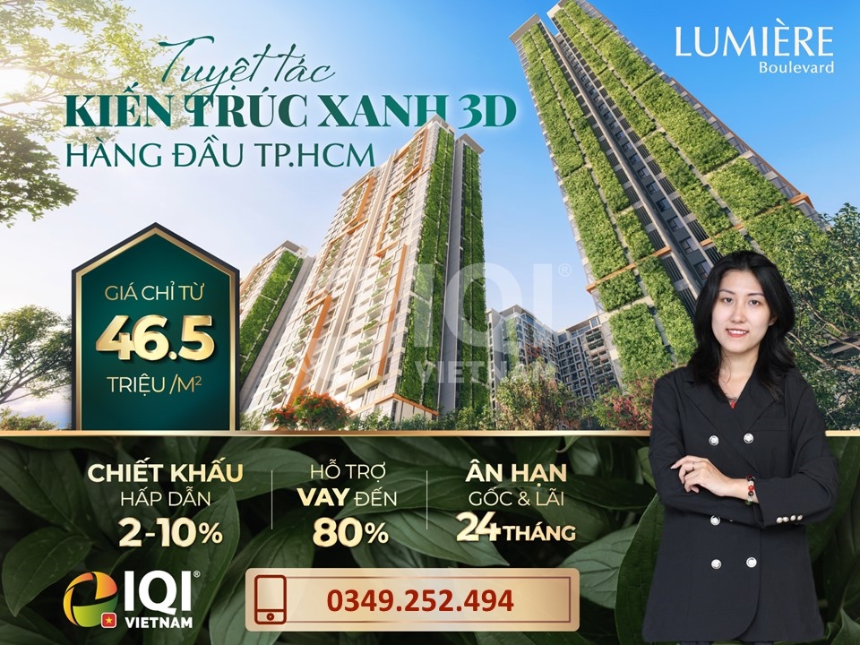 Mua nhà xịn chỉ với 400K/ngày cho căn 2PN 69m2 tại Lumiere Boulevard