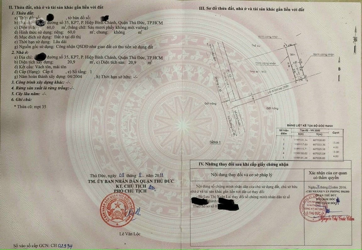 Bán đất đường 35 Hiệp Bình Chánh 4x15 Giá 3 tỷ