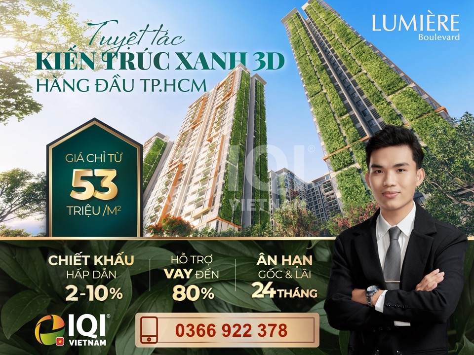Căn hộ 2PN Lumiere Boulevard, cao cấp và vị trí đẹp nhất trong Vinhomes Grand Park.