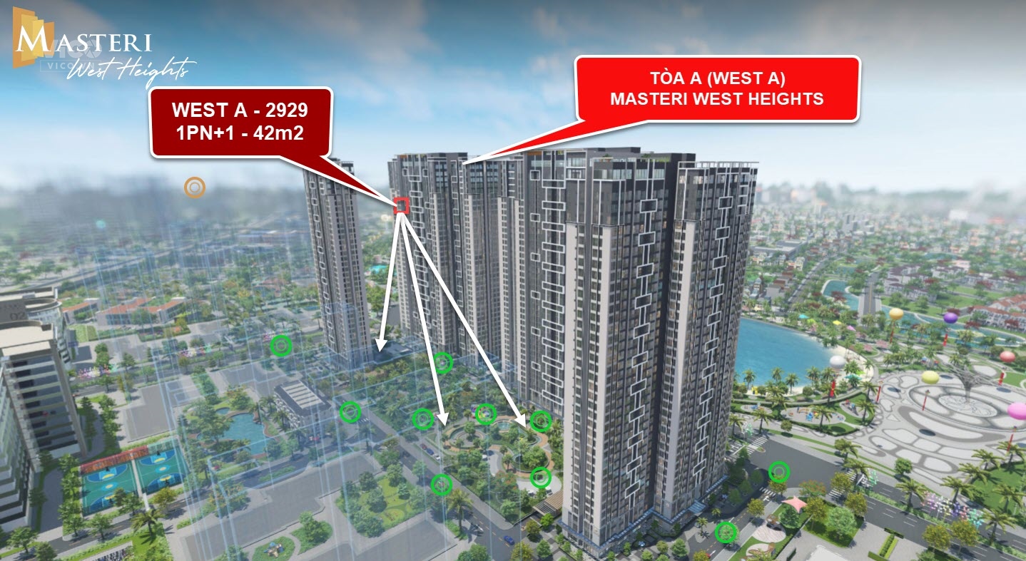 Cần bán 3 căn 1PN 1 42m2 giá 2,15 tỷ tại Masteri West Heights. Ký trực tiếp CĐT sở hữu lâu dài
