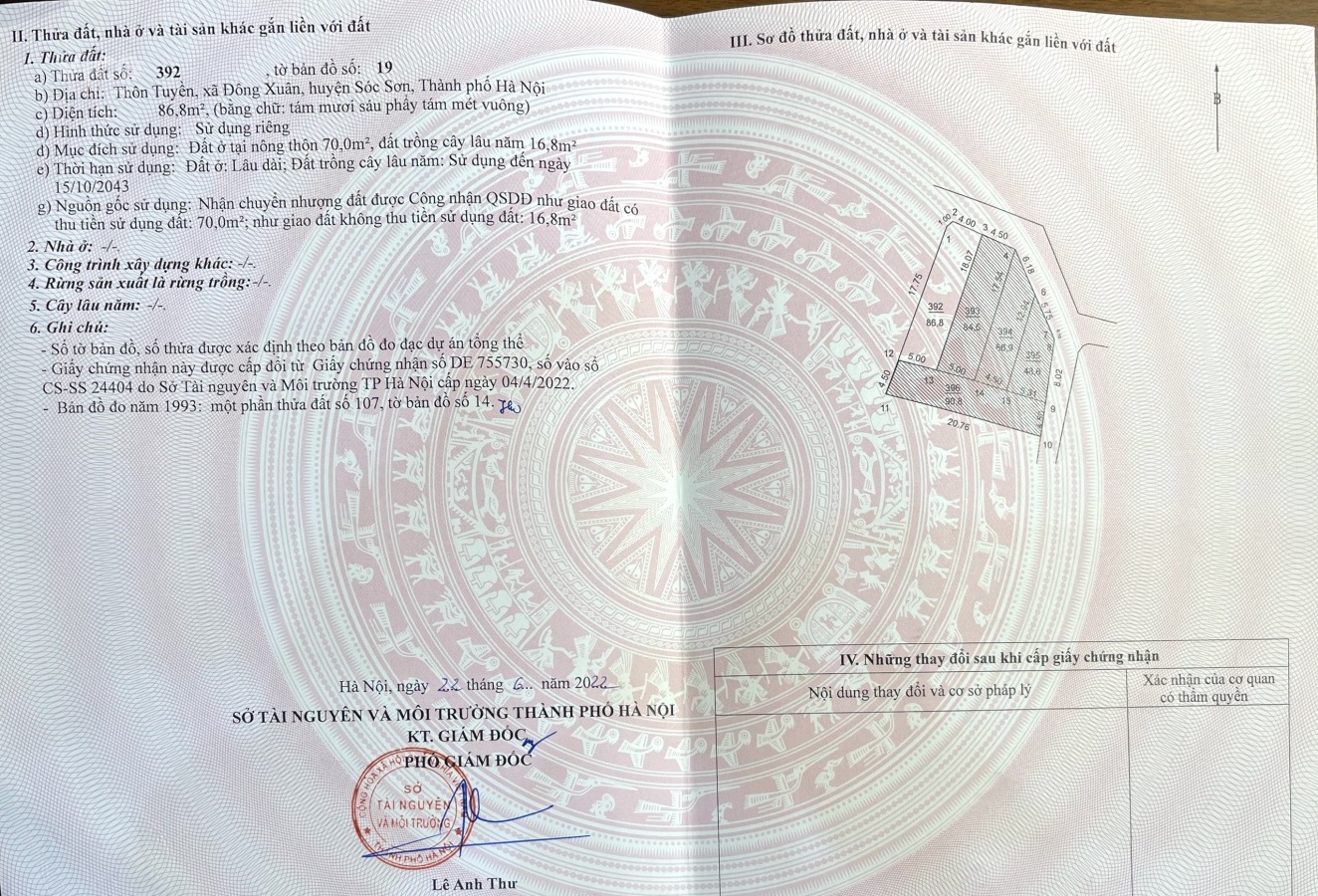 Chính Chủ Sang Nhượng Lô Đất Đẹp tại thôn Tuyền, Đông Xuân, Sóc Sơn