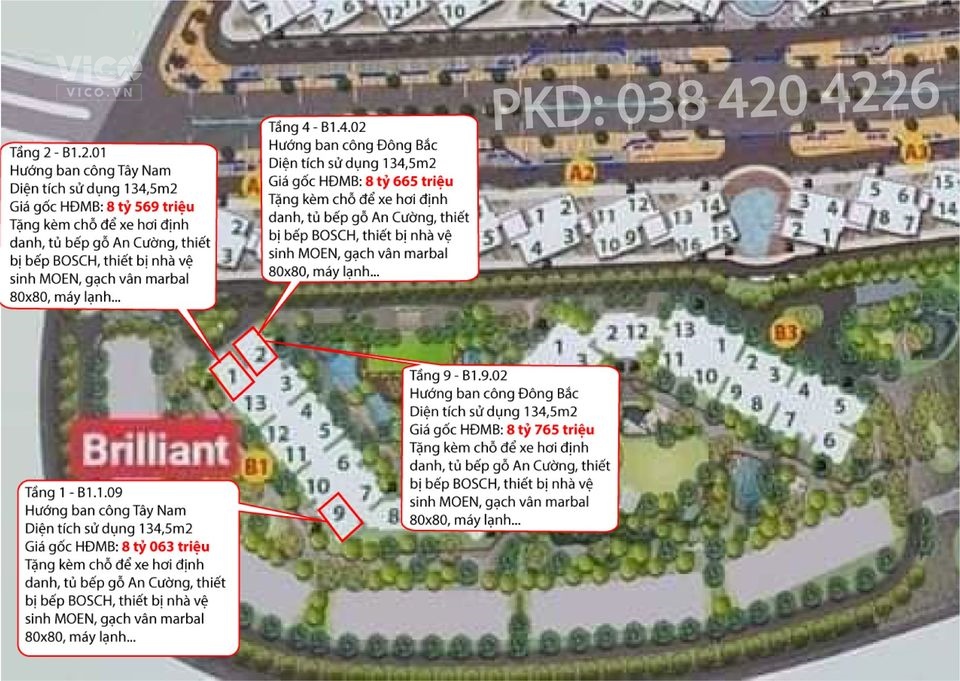 Rổ hàng 3PN Brilliant mua trực tiếp chủ đầu tư Celadon City