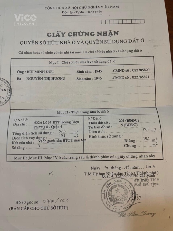 TÔI CHÍNH CHỦ CẦN BÁN NHÀ 402A LÔ N KHU PHỨC HỢP 20 THƯỚC HOÀNG DIỆU, QUẬN 4