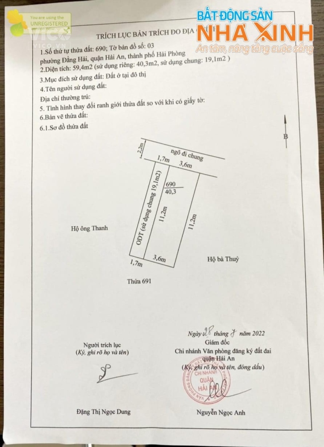 N514 BÁN 2 LÔ ĐẤT SIÊU RẺ Ở ĐẰNG HẢI HẢI AN LH 0399291974