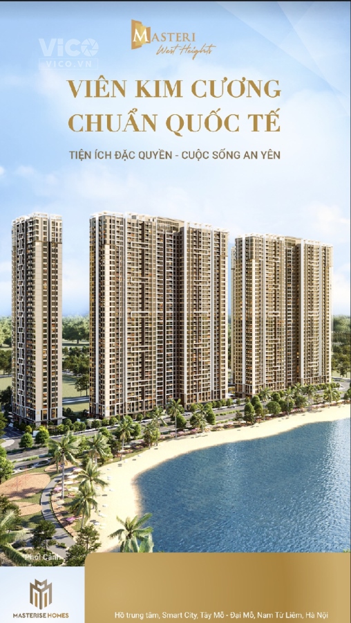 TÔI CẦN BÁN GẤP CĂN GÓC 2 NGỦ TẦNG 20 VIEW HỒ MASTERI WEST HIGHT SMART CITY CÓ TỦ BẾP , ĐIỀU ÒA ÂM