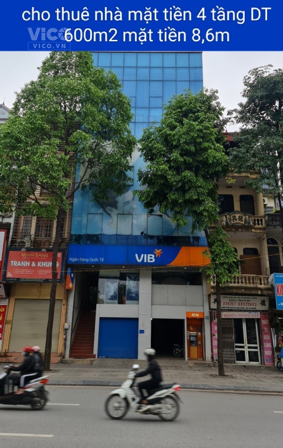cho thuê nhà mặt phố 4 tầng DT 600m2, mặt tiền 8,6m đường Quang Trung, Hà Nội. mặt đường rộng, kinh