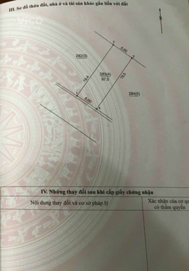 Chính chủ cần bán đất ở 97 m2 (rộng 5m, dài 19,5m) Dân Hòa, Thanh Oai _Đường trước rộng 5m ô tô