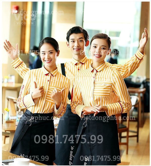 Địa chỉ may đồng phục quán cafe may chuẩn đẹp, màu sắc hài hòa