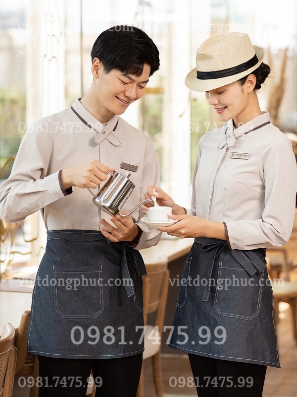 Địa chỉ may đồng phục quán cafe may chuẩn đẹp, màu sắc hài hòa