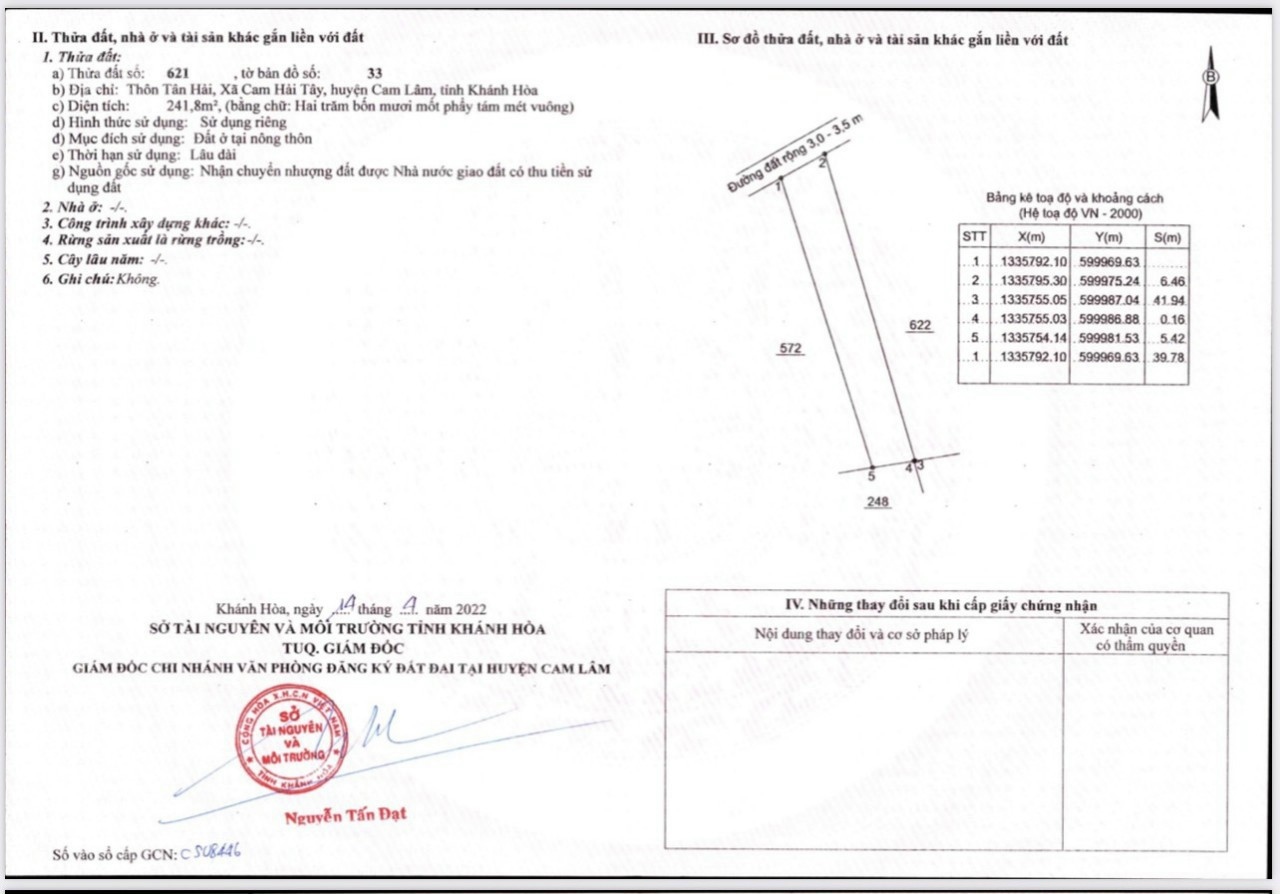 Đất nền Full thổ cư ngay tại Cầu Mới Đinh Tiên Hoàng, Cam Lâm, Khánh Hòa.