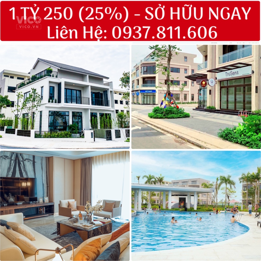 Chỉ 1 tỷ 250 (25%) Sở hữu ngay nhà phố trong khu đô thị đẹp nhất Long Thành