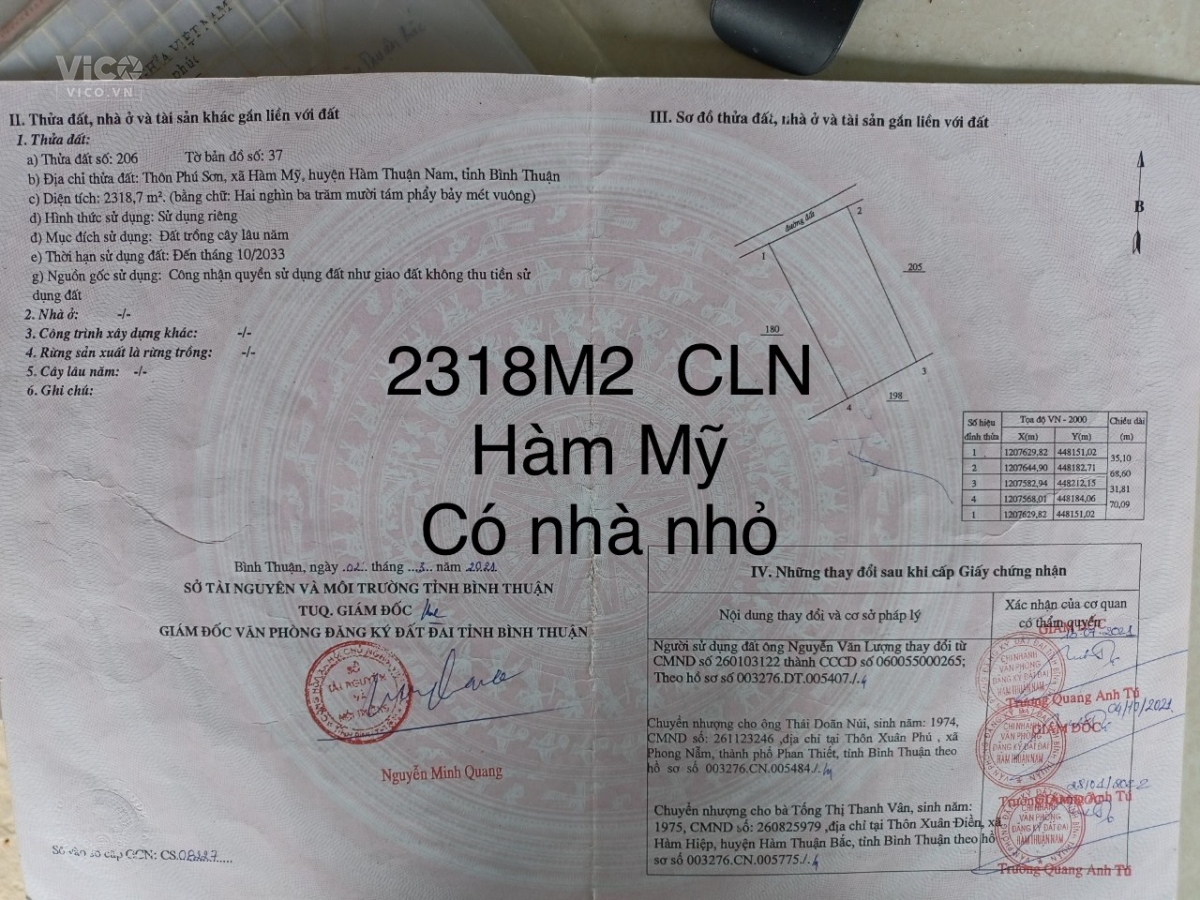 0933239353_BĐS Bình Thuận_ Bán Nhanh 2,3 Sào Hàm Mỹ_Cạnh DT 719B_Giá 601Tr/Sào