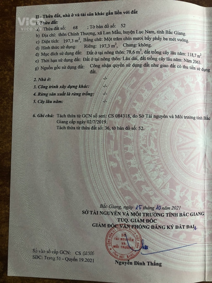Hàng ngon Cần bán Chính chủ bán đất Chín Thượng, Lan Mẫu, Lục Nam, Bắc Giang ô tô tránh nhau