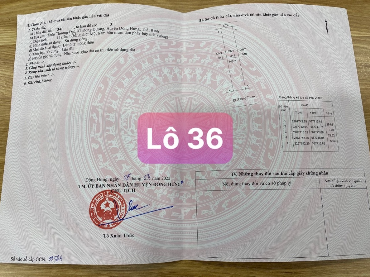 Bán 10 lô đất Đông Hưng, Thái Bình cách ngã tư gia lễ chỉ 2km giá 79tr/m