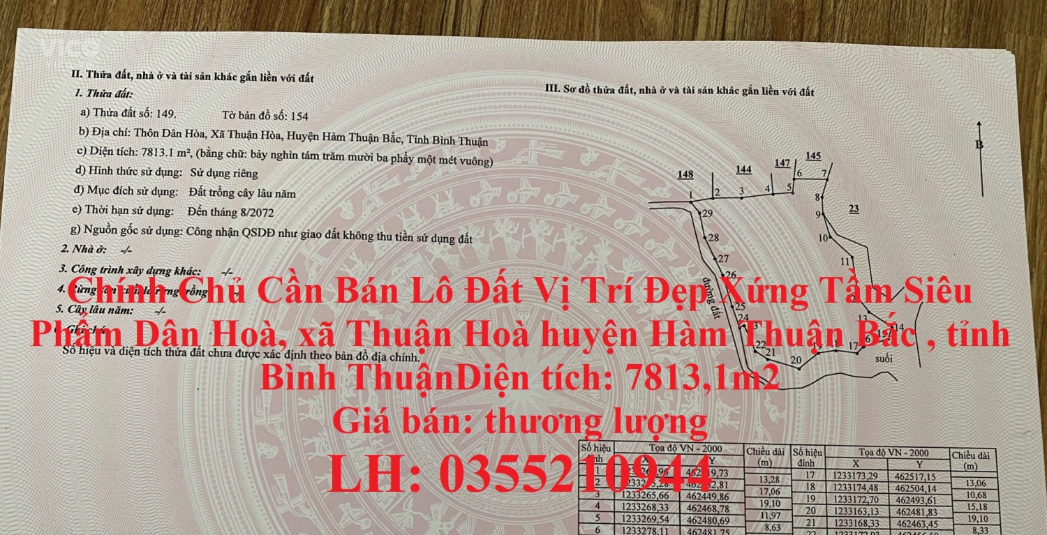 Chính Chủ Cần Bán Lô Đất Vị Trí Đẹp Xứng Tầm Siêu Phẩm Tại Hàm Trí