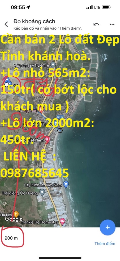Cần bán 2 Lô đất vị trí đẹp tiềm năng cao Tại Tỉnh khánh hoà.