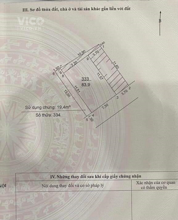 Bán đất Thọ Am Liên Ninh, DT 84m, MT 7.3m, giá 3.45 tỷ, ô tô tránh cách 10m