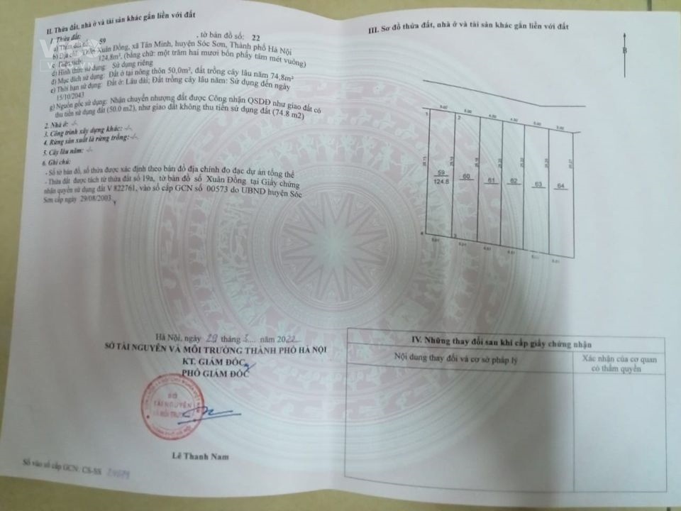 CHỦ VỠ NỢ CẦN BÁN GẤP 125M2 TẠI XUÂN ĐỒNG TÂN MINH SÓC SƠN LH 0399786838