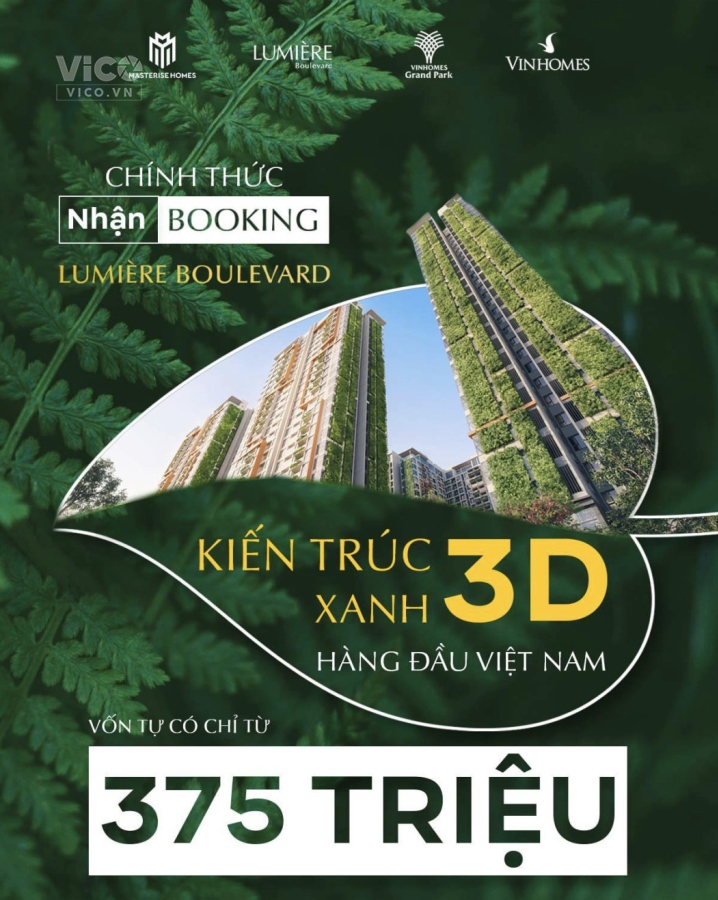 CƠ HỘI SỞ HỮU NHÀ Ở VINHOMES TẠI TP.HCM CHỈ VỚI TỪ 375 TRIỆU ĐỒNG