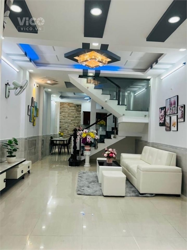 BÁN NHÀ 4 TẦNG, HUỲNH VĂN NGHỆ , HẺM 5m, 63 m2, 5 TỶ 2