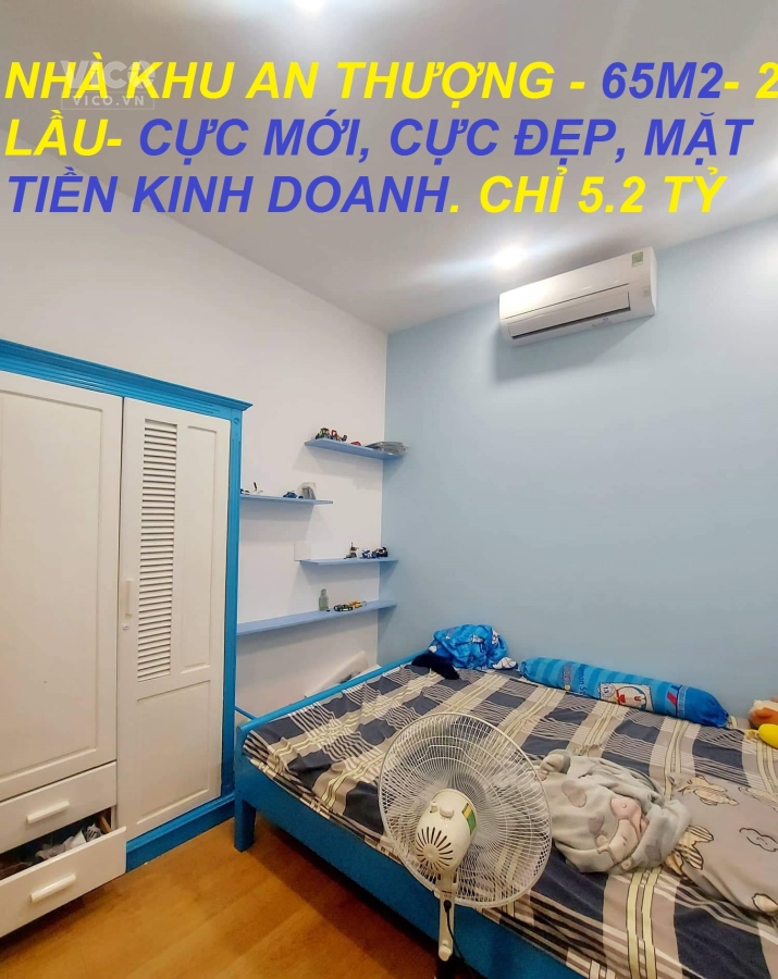 Nợ Ngân Hàng. Gấp bán. Nhà 2 Lầu, An Thượng 15. DT 66m2. Chỉ 5.2 tỷ