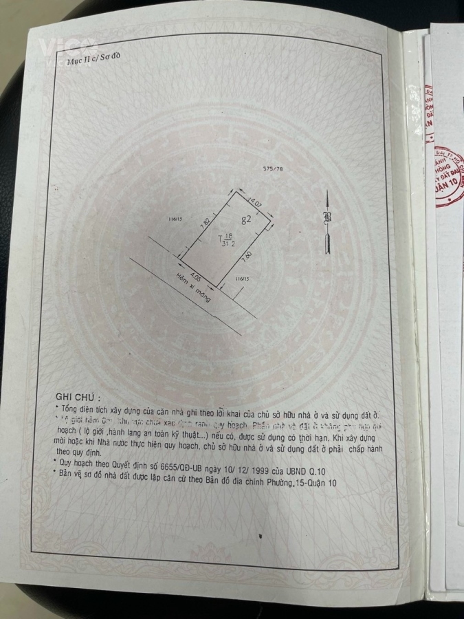Bán nhà hẻm 116 Tô Hiến Thành, P15, Q10.