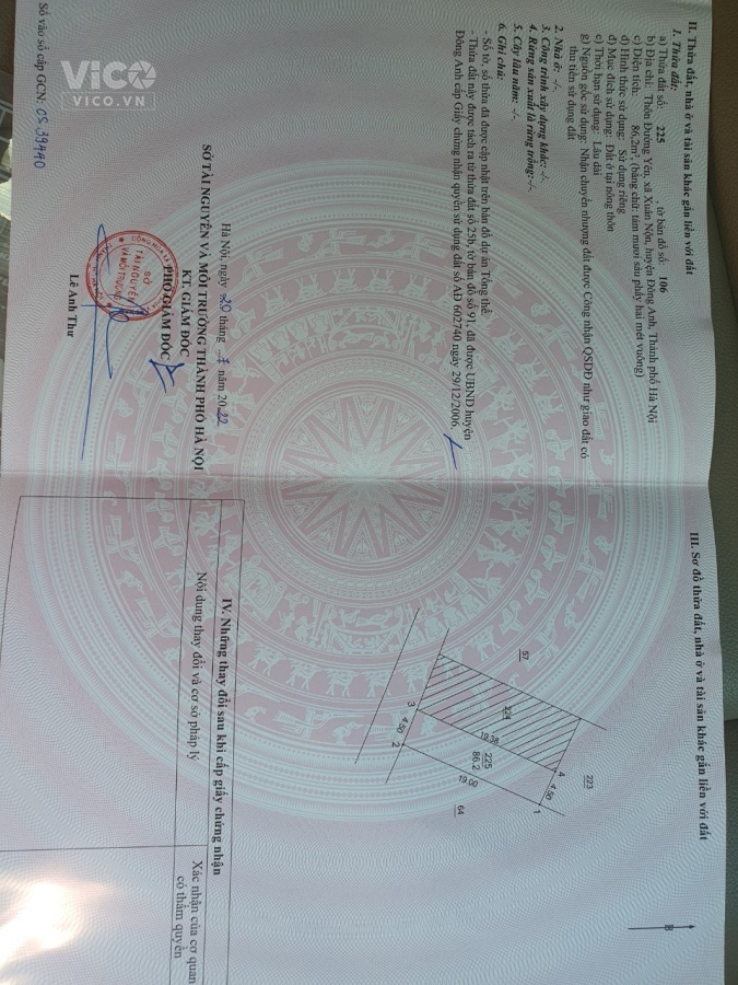 chính chủ bán giá cắt lỗ 86m tại Đường Yên Xuân Nộn Đông Anh . đường rộng , ngõ thông .