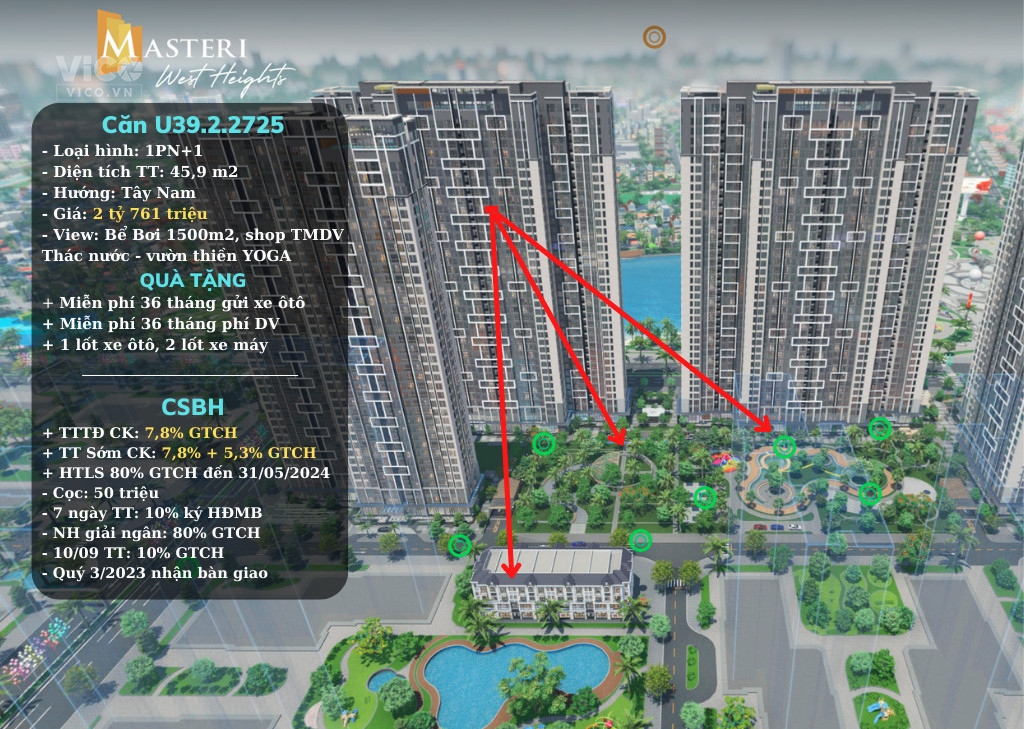 NÂNG TẦM CUỘC SỐNG Mua ngay căn hộ U39.2. 2725 Masteri West Heights
