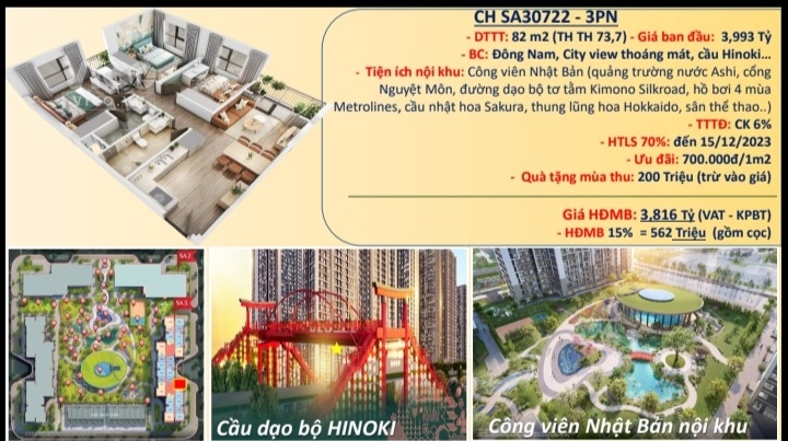 Chuyển nơi ở cần bán gấp căn hộ tại Vinhomes Smart city