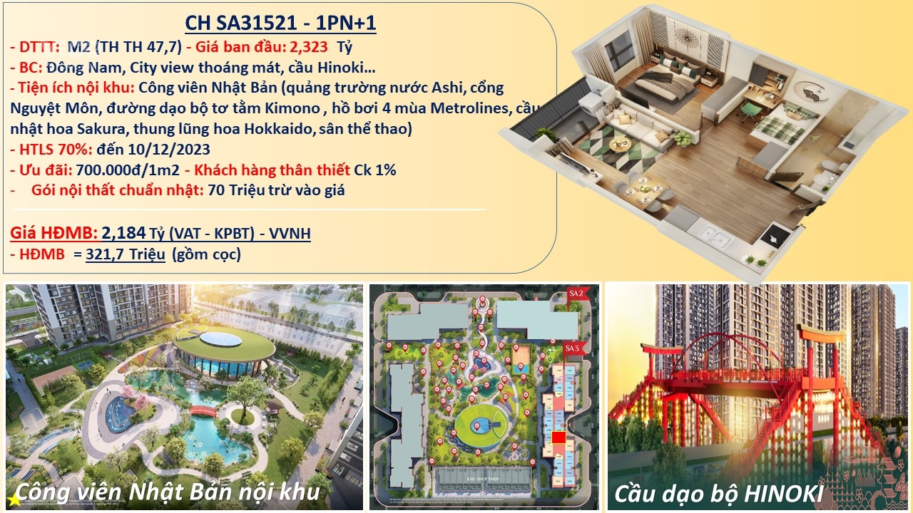 TÔI ĐANG CÓ CĂN 1PN1 VINHOMES SMART CITY CẦN BÁN