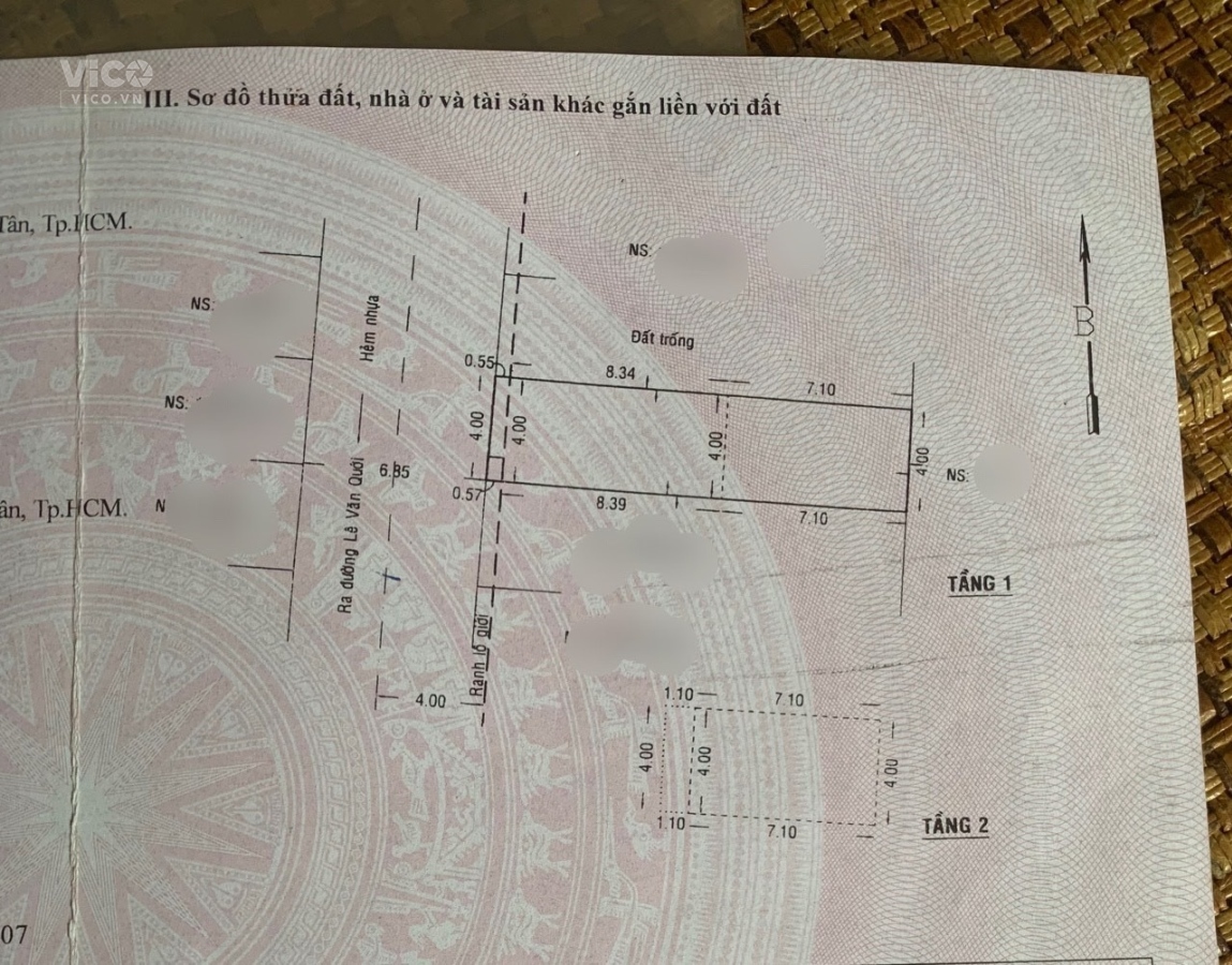 Bán Nhà Giáp Tân Phú, 64m2, hẻm 8m, 2 tấm, 4,3 tỷ