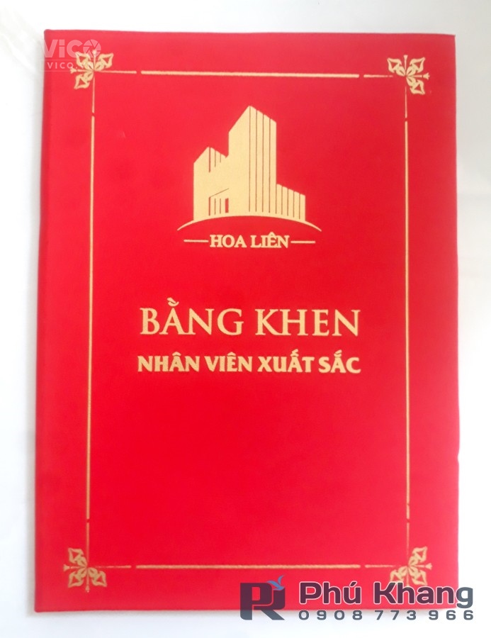 Cơ sở gia công bìa nhung đựng giấy khen, sản xuất bìa bằng khen