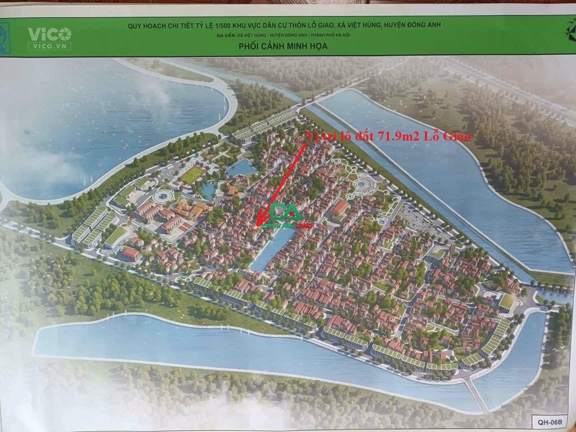 Bán 71.9m đất Lỗ Giao Việt Hùng Đông Anh Ô tô đỗ cửa 2x tiểu học