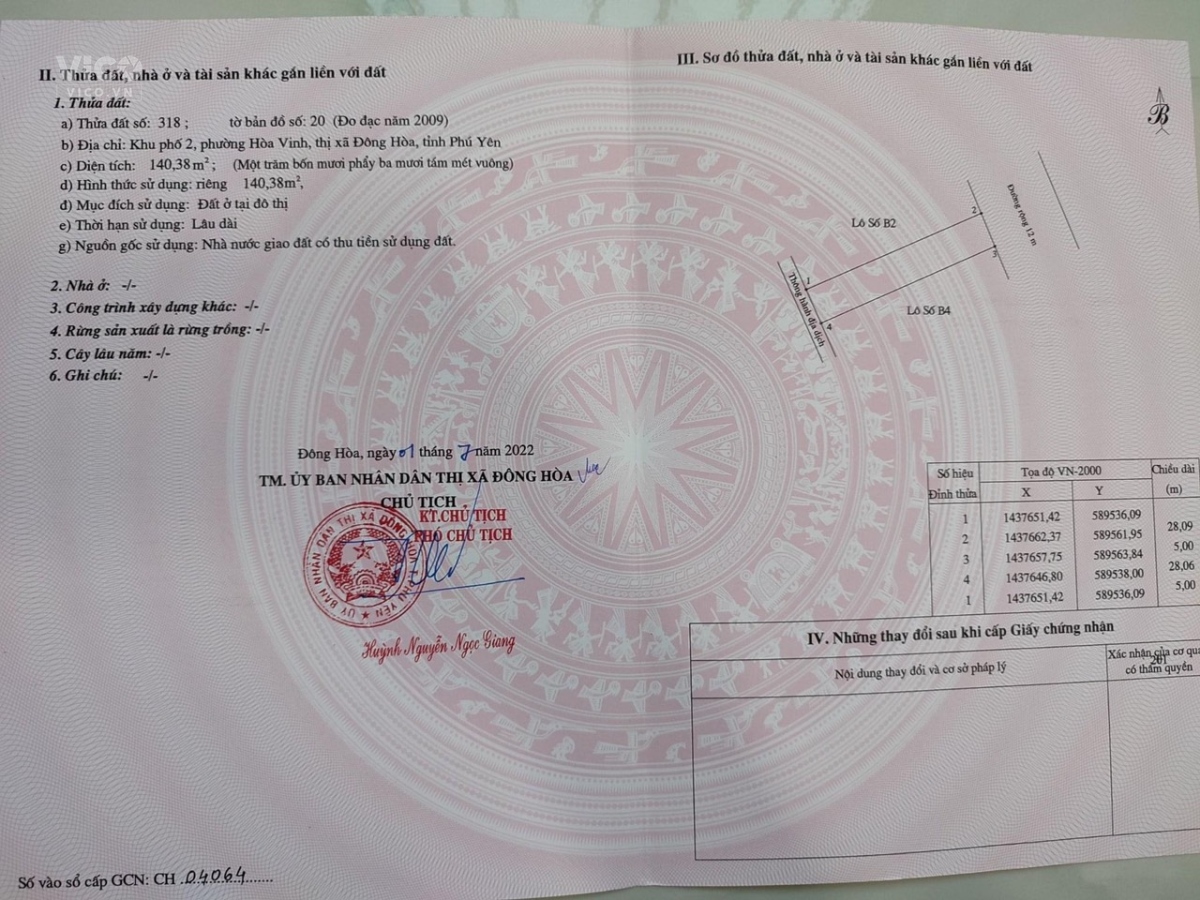 Nợ ngân hàng bán gấp 2 lô liền kề khu kinh tế Nam Phú Yên giá chỉ 15tr/m2, liền kề Bắc Vân Phong