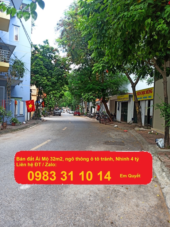 Bán Đất Ái Mộ, Bồ Đề, 35m2 Ngõ thông ô tô tránh.ĐT 0357613689