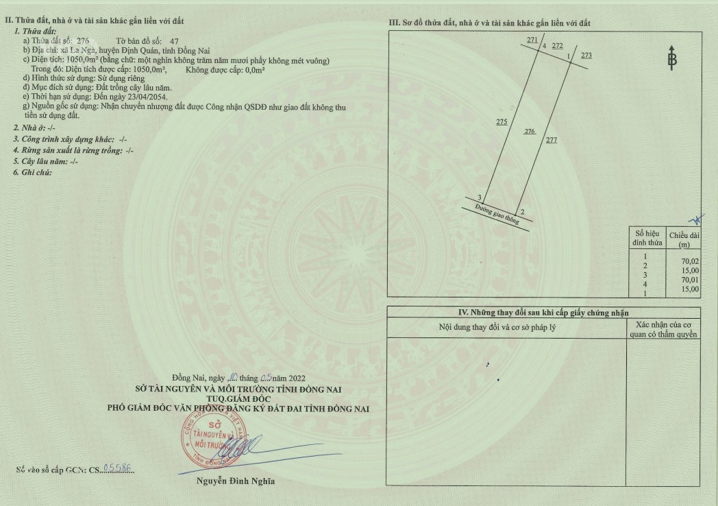 Bán lô đất 1050m2 tại La Ngà Đồng Nai Lh 0935.166.466