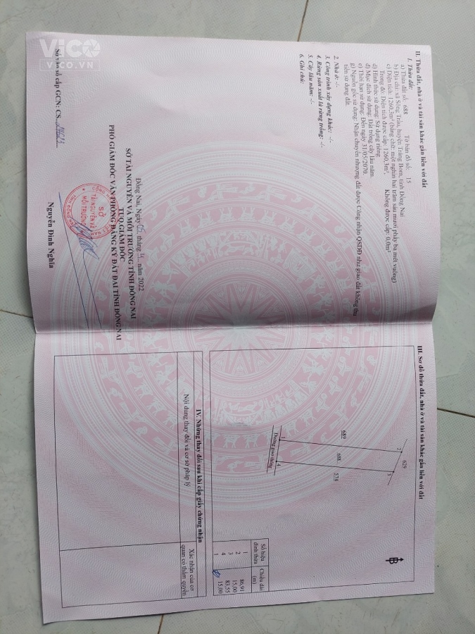 Bán Gấp Đất Xã Sông Trầu, Huyện Trảng Bom, Tỉnh Đồng Nai.