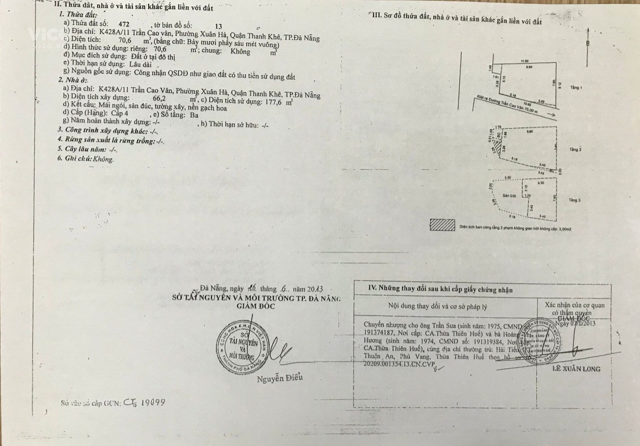 CHÍNH CHỦ Cần Bán Nhà 3 Tầng Tại 436/16 TRẦN CAO VĂN ĐÀ NẴNG