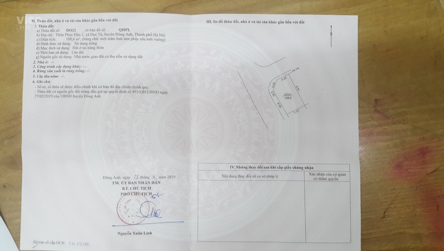 BÁN 108M ĐẤT ĐẤU GIÁ DỤC TÚ, ĐÔNG ANH, HÀ NỘI. LÔ GÓC 2 MẶT TIỀN. ĐƯỜNG TRẢI NHỰA 2 Ô TÔ, VỈA HÈ ĐÁ